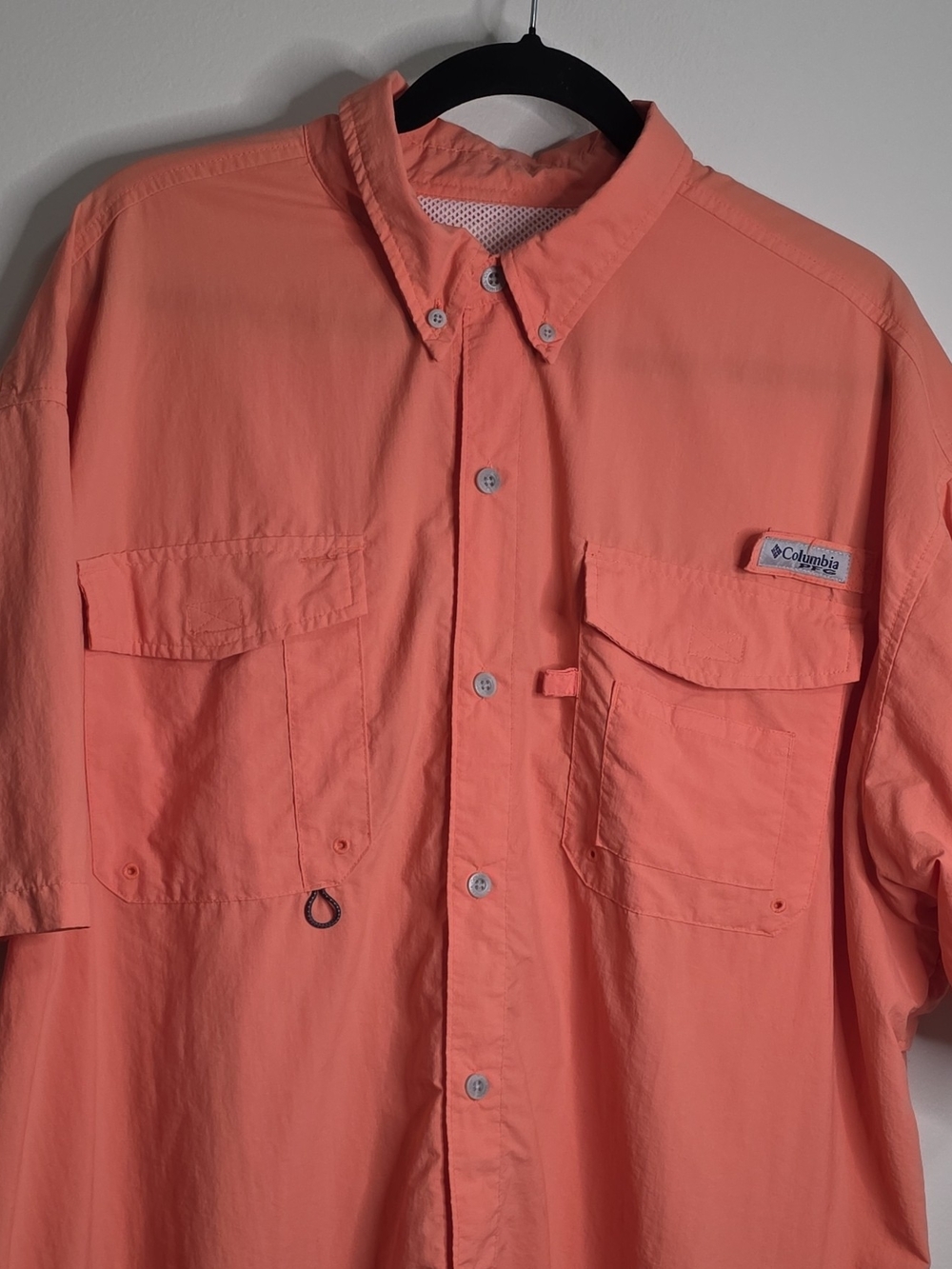 Columbia Button-Down Outdoor Shirt - Coral